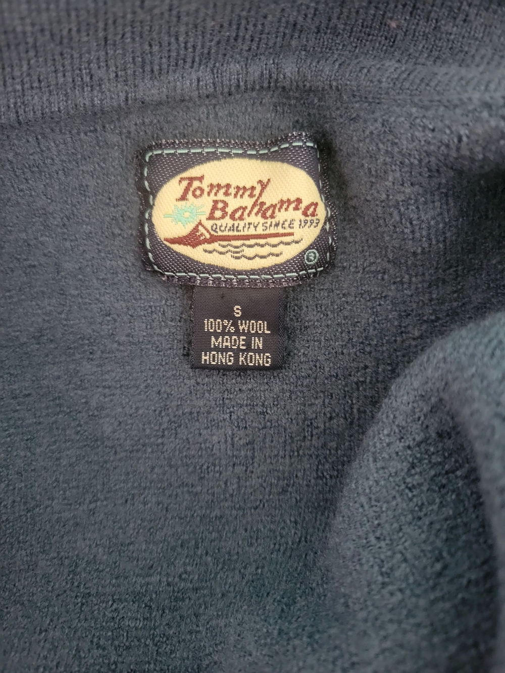 Tommy Bahama 100% Wool Cardigan Sweater Blue Button Front Size Small Vintage - Picture 5 of 10